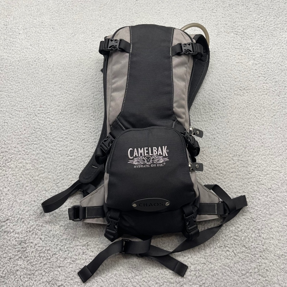 CamelBak Chaos Black Grey Hydration Pack Backpack w/ 2L Bladder Hydrate or Die